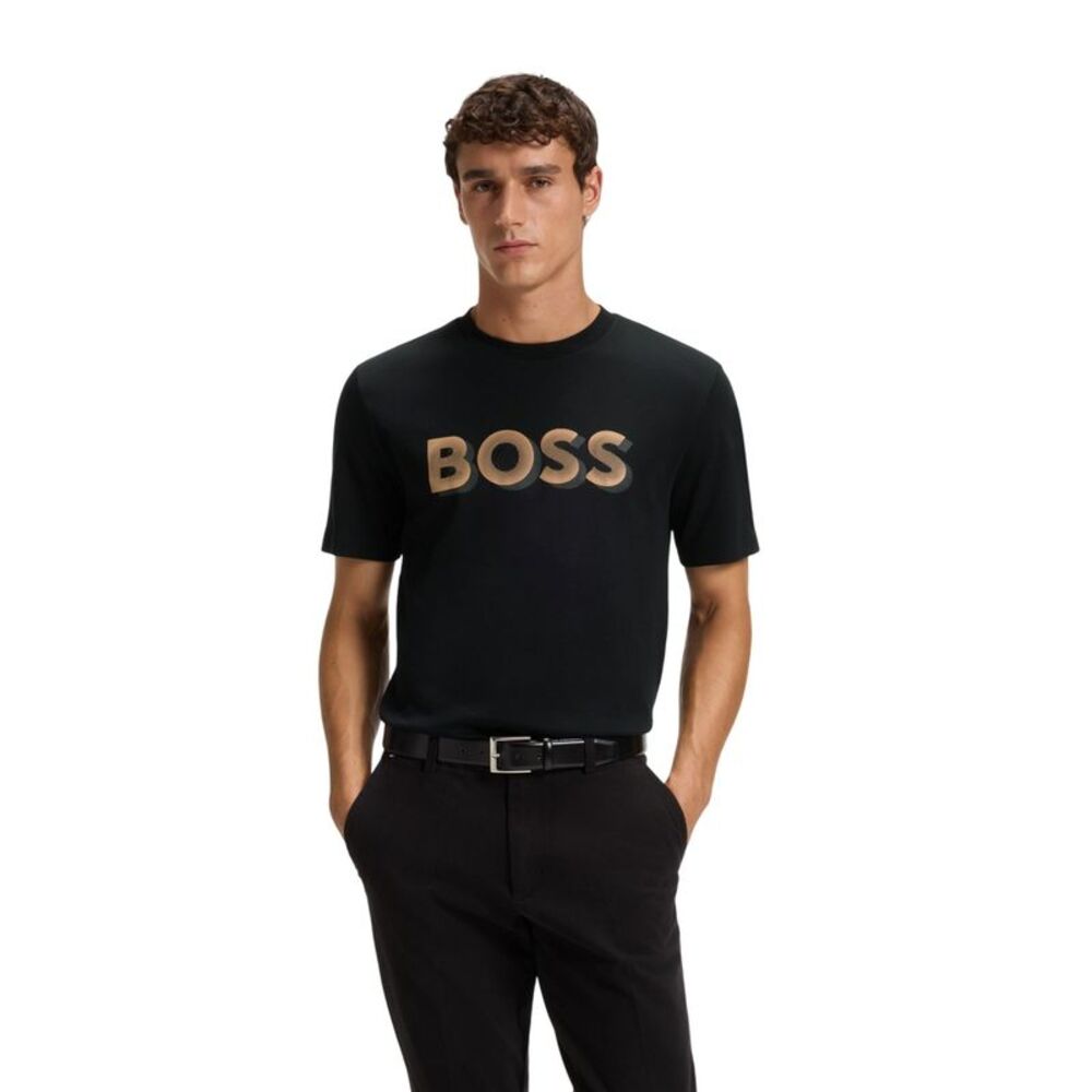 Boss Boys Logo 3D Regular Short-Sleeved T-Shirt / Black